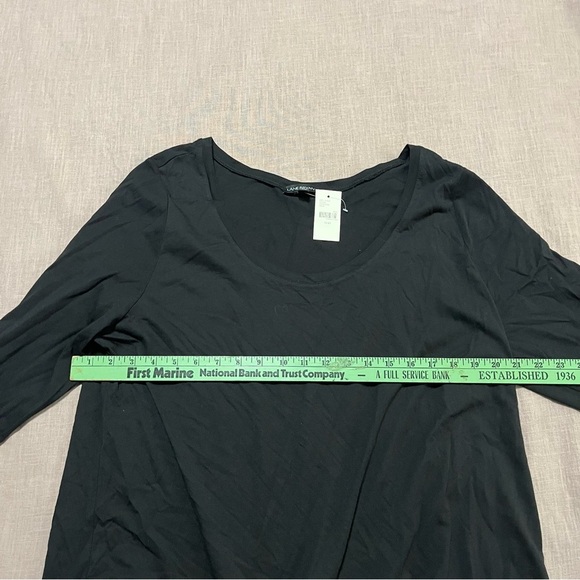 NWT Lane Bryant Black Long Sleeve Top Lace Trim Ruffles Business Plus Size 18/20 - Picture 6 of 7